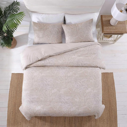 Tommy Bahama - Duvet Cover Set, Luxuriously Soft Bedding with Matching Shams, All-Cotton Yarn-Dye Fabric, Cozy Home Essentials (Jungle Palms Beige, Full/Queen)