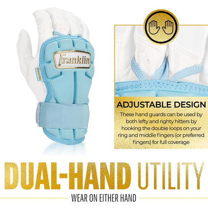 Franklin Sports Baseball Hand + Wrist Guard - PRT LG Series Adult Hand + Wrist Protector for Batting - Protective Shield - Righty + Lefty Hitters - Navy - One Size - Adult