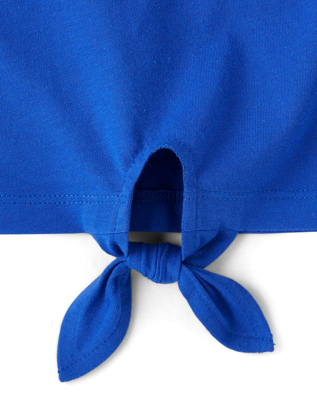 The Children's Place Girls' Sleeveless Tie Front Tank Top, Cool Cobalt 3-Pack, Small