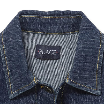 Sudadera tipo chaqueta de mezclilla básica The Children's Place para niñas grandes, Dk Stonedm, XXL (16)