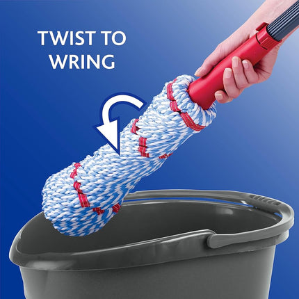 O-Cedar MicroTwist MAX Microfiber Twist Mop with 1 Extra Refill | Features Hands-Free Wringing | Extra Large 18-Inch Mop Head | Safe on All Floor Types,Red