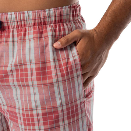 IZOD Men's Short Sleeve Jersey Top and Printed Pants Pajama Sleep Set, Red/Red Plaid, 3XL