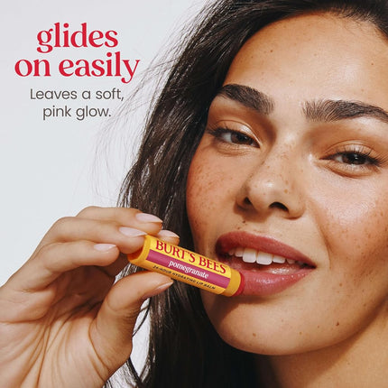 Burt's Bees 100% Natural Moisturizing Lip Balm, Pomegranate with Beeswax and Fruit Extracts - 2 Tubes
