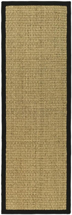 SAFAVIEH Natural Fiber Rug for Living Room, Dining Room, Bedroom - Natural Fiber Collection, Short Pile, in Natural and Black, 76 X 183 cm