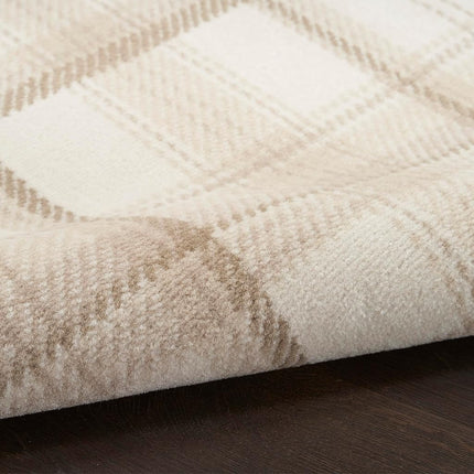 Nourison Home Grafix 27x90 Indoor Polypropylene Fabric Rug in Ivory and Beige