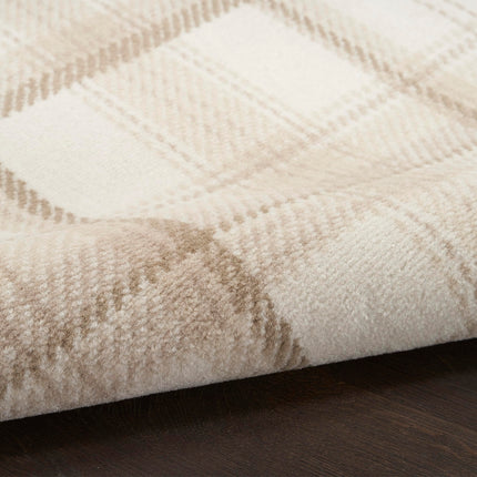 Nourison Home Grafix 27x90 Indoor Polypropylene Fabric Rug in Ivory and Beige