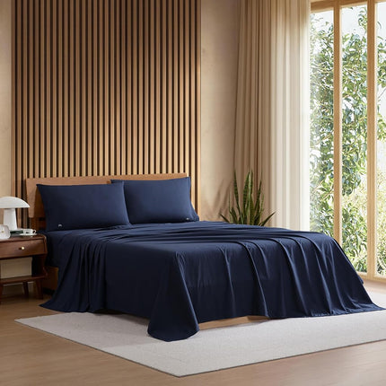 Lacoste 100% Cotton Percale 4-Piece Sheet Set – Co