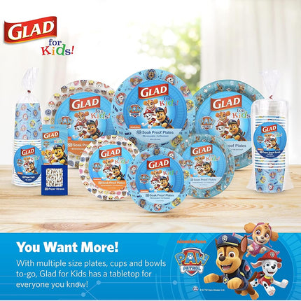 Platos de papel Paw Patrol de Glad for Kids, paquete de 20, 8.5 pulgadas | Platos desechables de Paw Patrol para niños | Platos de papel desechables resistentes a remojo y aptos para microondas para todas las ocasiones