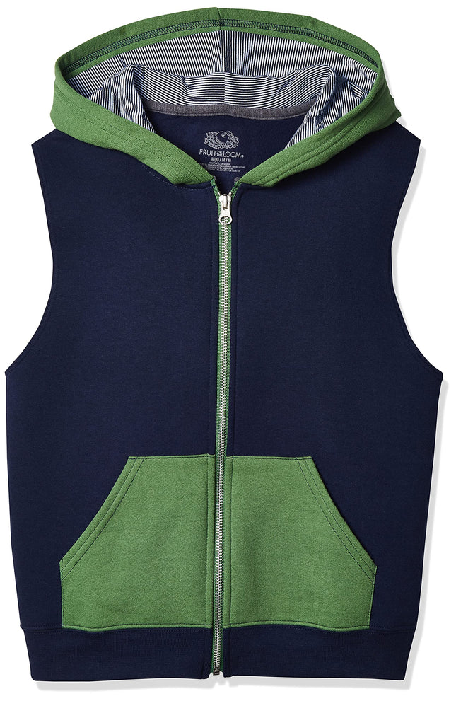 Fruit of the Loom Boys' Fleece Full Zip Sleeveless