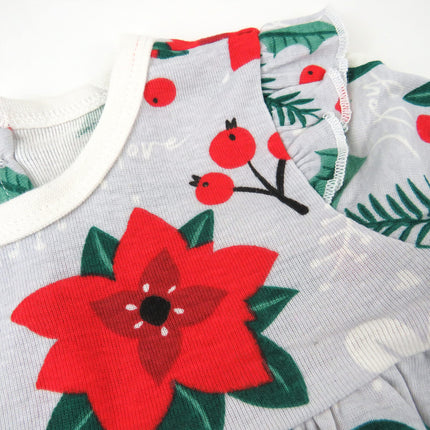 HonestBaby baby-girls 3-piece Tunic, Legging and Headband Set, 3-pack Holiday Gray Floral, 6-9 Months
