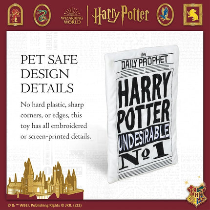 Harry Potter Daily Prophet Newspaper Crinkle Pet Toy - Plush Crinkling Toys for all Dogs, Officially Licensed Design, 11 Inch