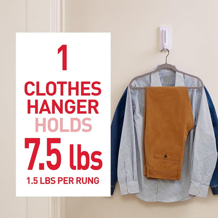 Colgador de ropa plegable Command, soporta hasta 5 perchas 7.5 lb, 1.5 lb por peldaño, 1 gancho con 5 peldaños, 3 tiras, organizador de armario, organización del hogar