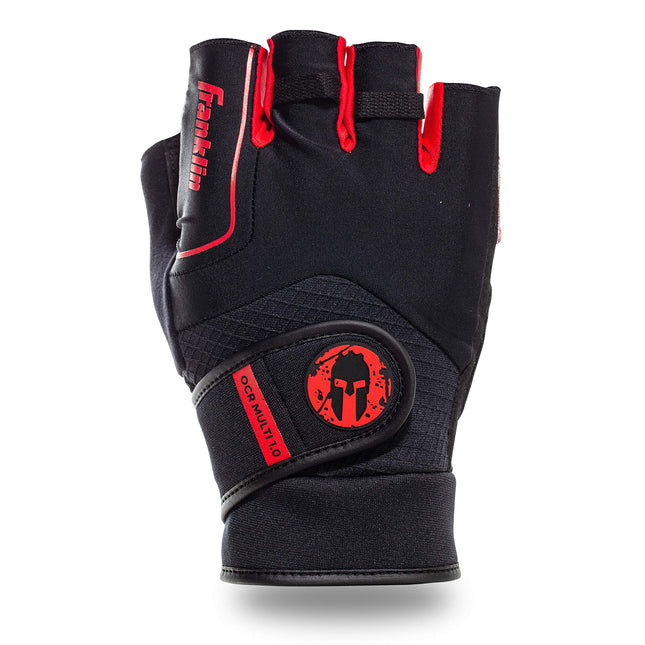Franklin Sports Spartan Race Multi 1.0 OCR Glove Pair, Black/Red - Adult Small