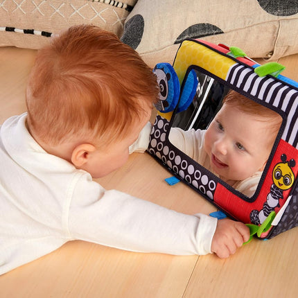 Baby Einstein Flip for Art High Contrast Floor Activity Mirror with Take Along Cards, Tummy Time Play, Newborn+