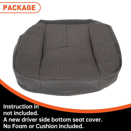 Housse de siège de voiture ECOTRIC, housse de siège inférieur côté conducteur compatible avec Chevy Silverado 2003-2007, housse de siège inférieur côté conducteur gauche gris foncé