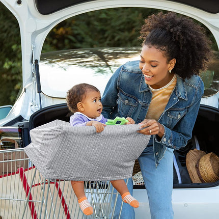Munchkin 5 in 1 Car Seat Cover, Versatile Nursing High Chair & Baby Carrier with XtraGuard Technology Silver Ion (Grey)