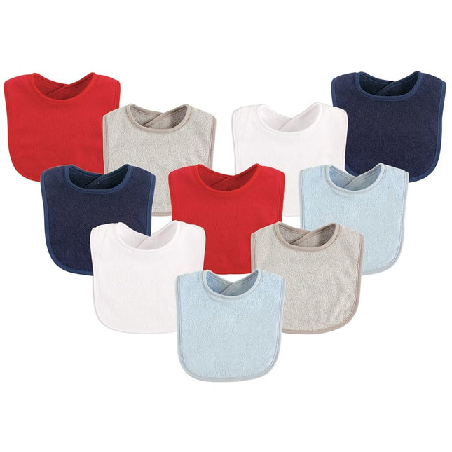 Luvable Friends 10-Piece Baby Bibs, (Colors May Va