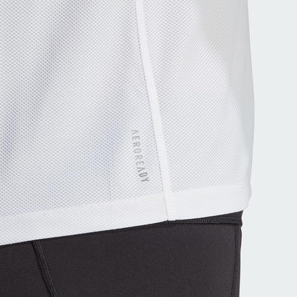 adidas Women's Own The Run T-Shirt, White/Opulent Garden, XXS