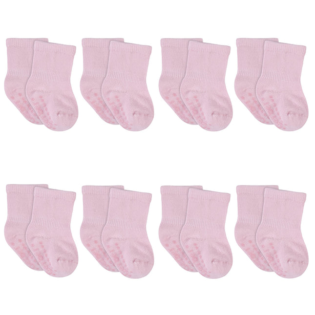 Gerber Baby 8-Pack Wiggle-Proof Jersey Crew Socks,