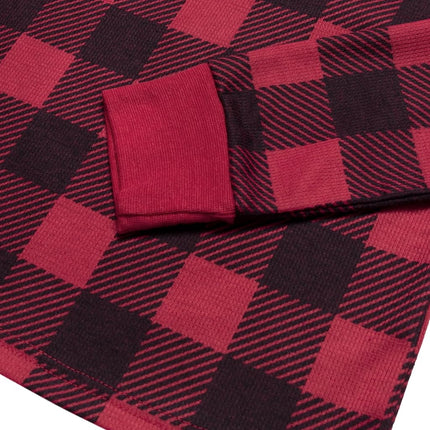 Conjunto de ropa interior térmica de gofre prémium para niños Fruit of the Loom, a cuadros de búfalo, talla XG