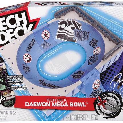 Tech Deck, Daewon Mega Bowl, X-Connect Park Creator, Customisable and Buildable Ramp Set with Exclusive Fingerboard, Kids’ Toy for Ages 6 and up