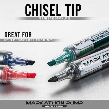 Pentel Markathon Pump Dry Erase Marker, Chisel Tip, Blue Ink, 12 Pack (MWL6SX-C)