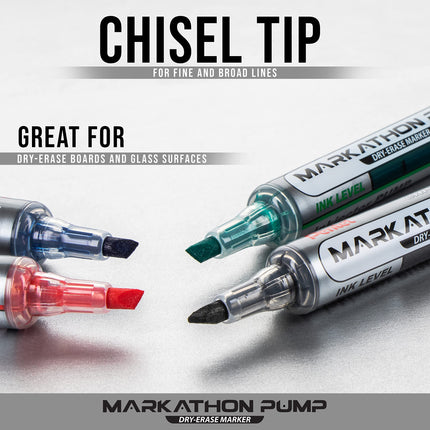 Pentel Markathon Pump Dry Erase Marker, Chisel Tip, Blue Ink, 12 Pack (MWL6SX-C)