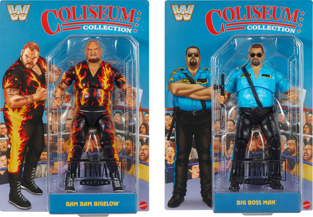 Figurine Mattel WWE Coliseum Collection 2-Pack avec Bam Bam Bigelow & Big Boss Man de 15,2 cm, objets de collection et accessoires, y compris des pièces interchangeables