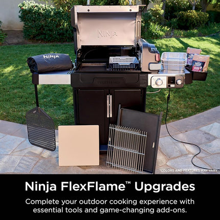 Ninja XSKXLPIZAPEL Pala de pizza perforada FlexFlame de 16'', ligera, aluminio duradero, resistente al calor hasta 315 °C, superficie extragrande, 40.6 cm largo x 1.8 cm ancho x 80.5 cm alto, plateado