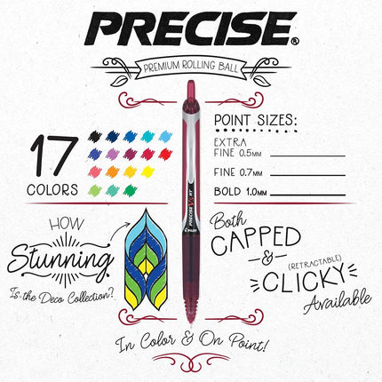 Pilot, Precise V10 RT Refillable & Retractable Rolling Ball Pens, Bold Point 1 mm, Green, Pack of 12