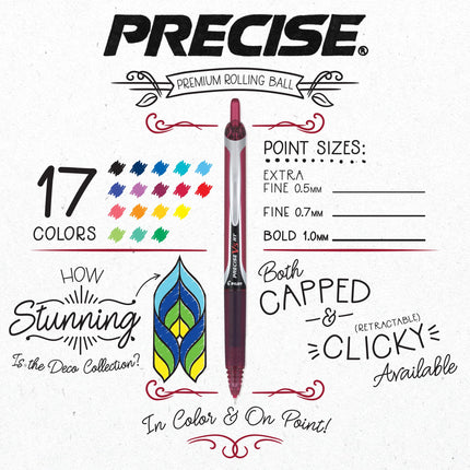 Pilot, Precise V10 RT Refillable & Retractable Rolling Ball Pens, Bold Point 1 mm, Green, Pack of 12