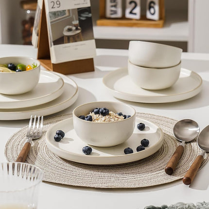 S&Q'S Ceramics Ceramic Small Bowls for Kitchen, Set of 6, 10 Ounces Small Ceramic Bowls for Condiments, Dipping, Side Dishes (Glazed Matte Off-White), (TSW)