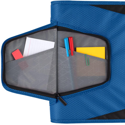 Five Star Zipper Binder, 1-1/2 Inch 3-Ring Binder for School, 3 Pocket Expanding File, 500 Sheet Capacity, Blue (72202)