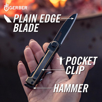 Gerber Gear Armbar Scout 7-in-1 Multi-Tool - 2.5" Plain Edge Blade, Hammer, Scissor, Saw - EDC Gear and Equipment - Green