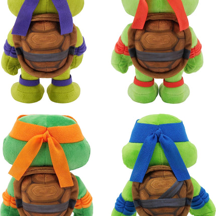 Mattel Tortugas Ninja Mutantes Adolescentes: Caos Mutante Peluches Paquete de 4 de Leonardo, Michelangelo, Raphael y Donatello de 8 Pulgadas, Película TMNT