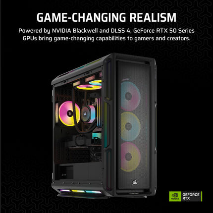 PC de gaming Corsair Vengeance i8200 – Intel® Core™ i9 14900KF refrigerado por líquido – NVIDIA GeForce RTX 5080 GPU – 64GB de memoria DDR5 Dominator Titanium RGB – SSD M.2 de 2TB+2TB – Negro