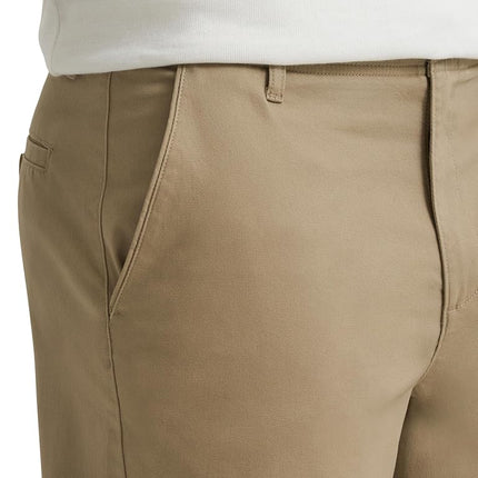 Lee Men's Big & Tall Extreme Motion Flat Front Short, Kansas City Khaki, 30