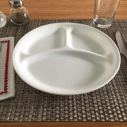 Corelle 3118 Winter Frost White 8.5"/21,6 cm Divided Luncheon Plate, Pack of 6