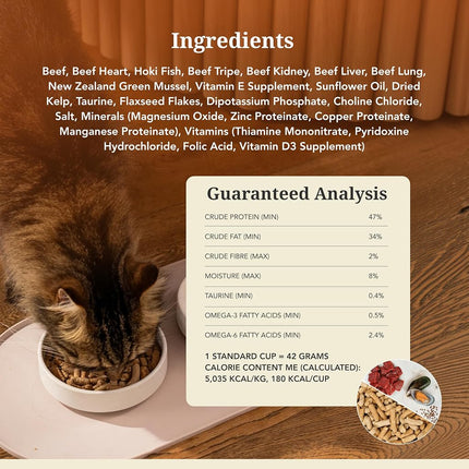 Feline Natural Beef & Hoki Freeze-Dried Cat Food, Grain-Free, 320g