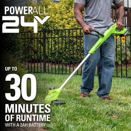Greenworks 24V 11 inch TORQDRIVE String Trimmer, 2Ah USB Battery and Charger Included ST24B214