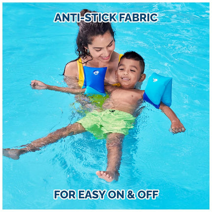 Swimways Soft Swimmies Inflatable Floats for Toddlers, Inflatable Pool Floats and Arm Floats, Pool Accessories for Kids Ages 3-5, Blue