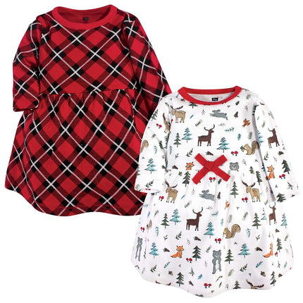 Hudson Baby Vestidos de algodón para bebé niña, Woodland Friends, 6-9 meses