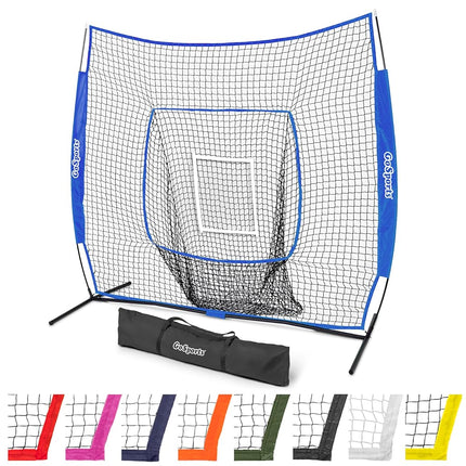 GoSports 7x7 ft Baseball & Softball Batting & Pitching Net with Strike Zone � Available in Team Colors - Royal