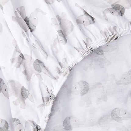 Hudson Baby Sábanas ajustables de algodón para cuna, paquete de 2, Elefantes, Talla única