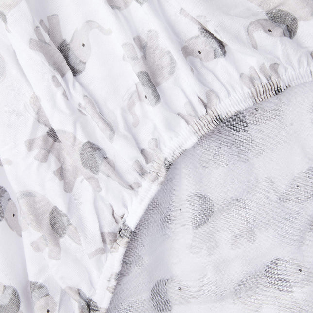 Draps-housses en coton Hudson Baby, lot de 2, motifs Éléphants, taille unique