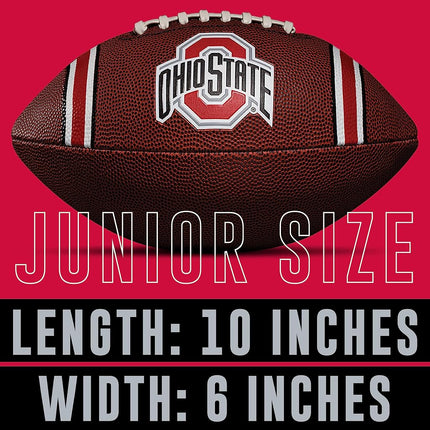 Franklin Sports NCAA Ohio State Buckeyes Kids Youth Football - Official College Team Football with Team Logos - Junior Size Football