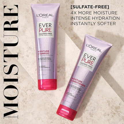 L'Oreal Paris Hair Care EverPure Moisture Sulfate Free Shampoo & Conditioner Kit for Color-Treated Hair, Moisturizes + Replenishes Dry Hair, (8.5 fl. oz. each)