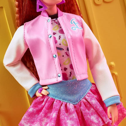Barbie Rewind ‘80s Edition Doll, Schoolin’ Around, Wearing Dress & Accessories, with Crimped Red Hair, Gift for Collectors