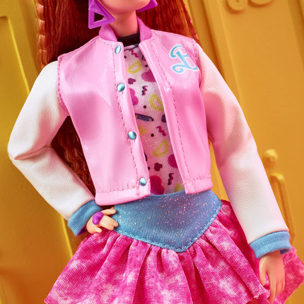 Barbie Rewind ‘80s Edition Doll, Schoolin’ Around, Wearing Dress & Accessories, with Crimped Red Hair, Gift for Collectors