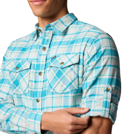Chemise à manches longues à carreaux en flanelle Bearmouth Springs Roll Up Columbia pour homme, Deep Marine Multi Plaid, TP
